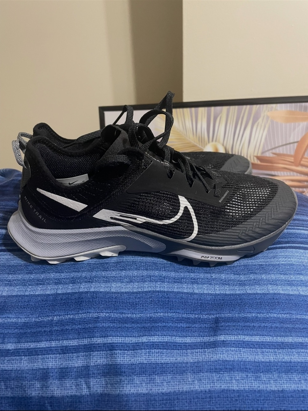 Nike Black and White Trail Running Sneakers